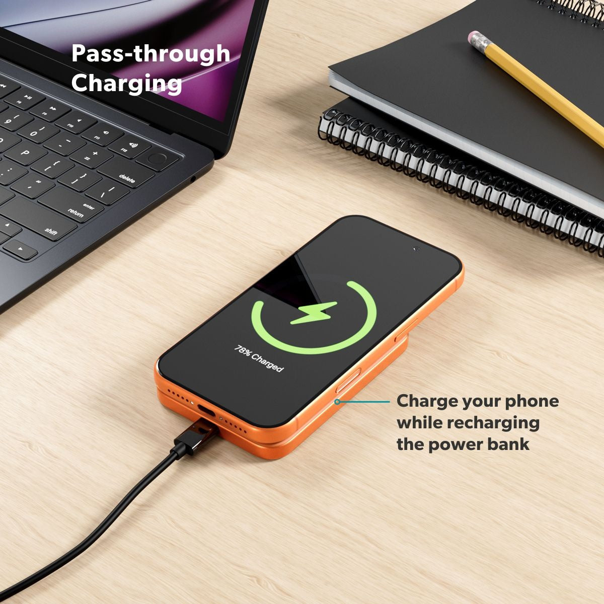 Epico UltraPack Qi2 Slim 5000mAh Alu Mag+ Wireless Power Bank EM51 - cosmic orange