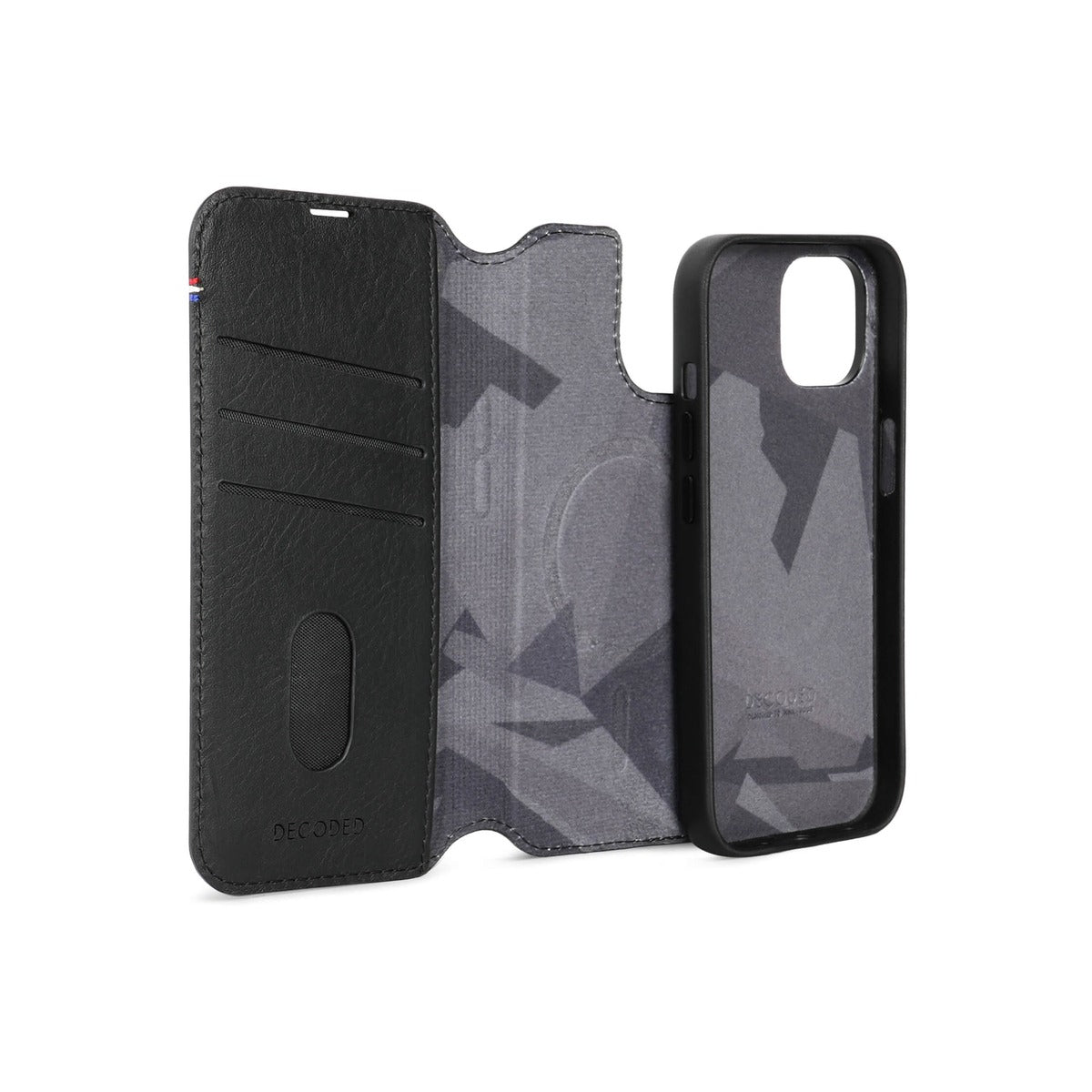 Decoded Leather Detachable Wallet, black - iPhone 15 Plus