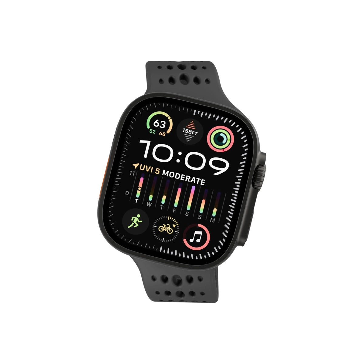 DECODED Silicone Ares O Band for AppleWatch 44/46/49 mm - Black