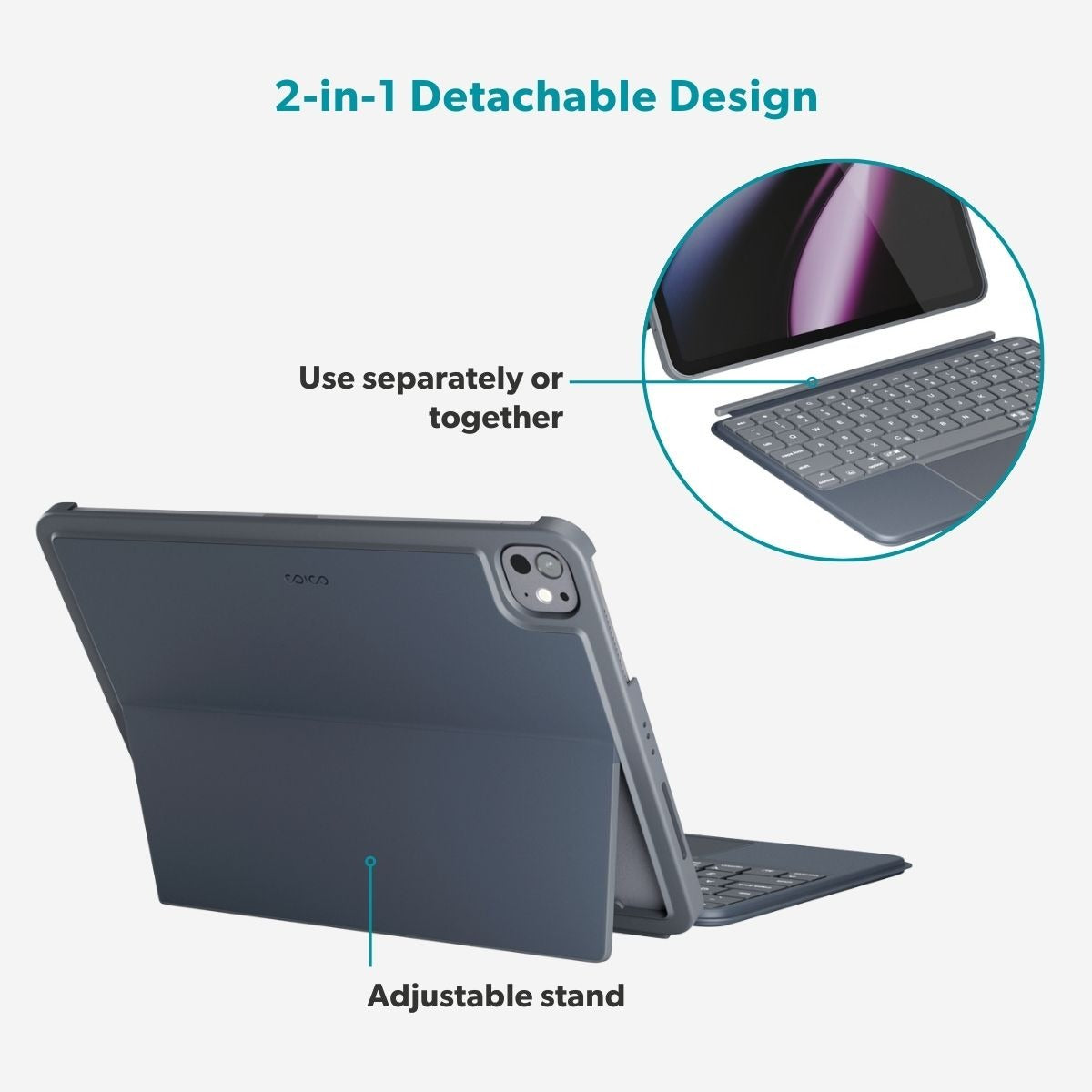Клавиатура с тракпад за iPad А16 от Epico - EK30 - US - grey