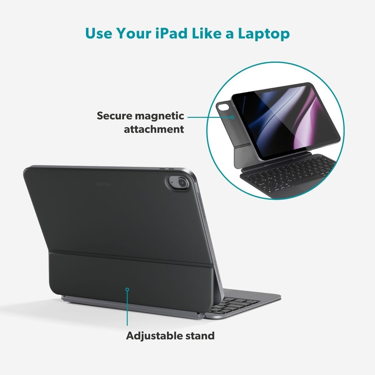 Клавиатура за iPad Pro / Air 12,9 от Epico - EK40 - US - Space Black - iSTYLE.bg