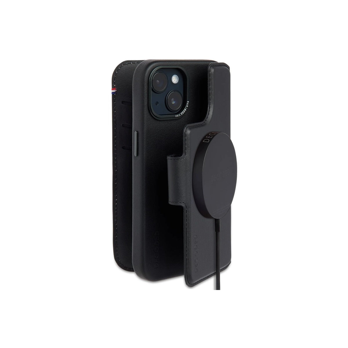 Decoded Leather Detachable Wallet Black Case for iPhone 14