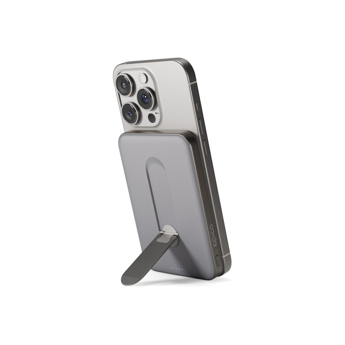 Epico UltraPack Qi2 Stand 5000mAh Alu Mag+ Wireless Power Bank EM52 - titanium