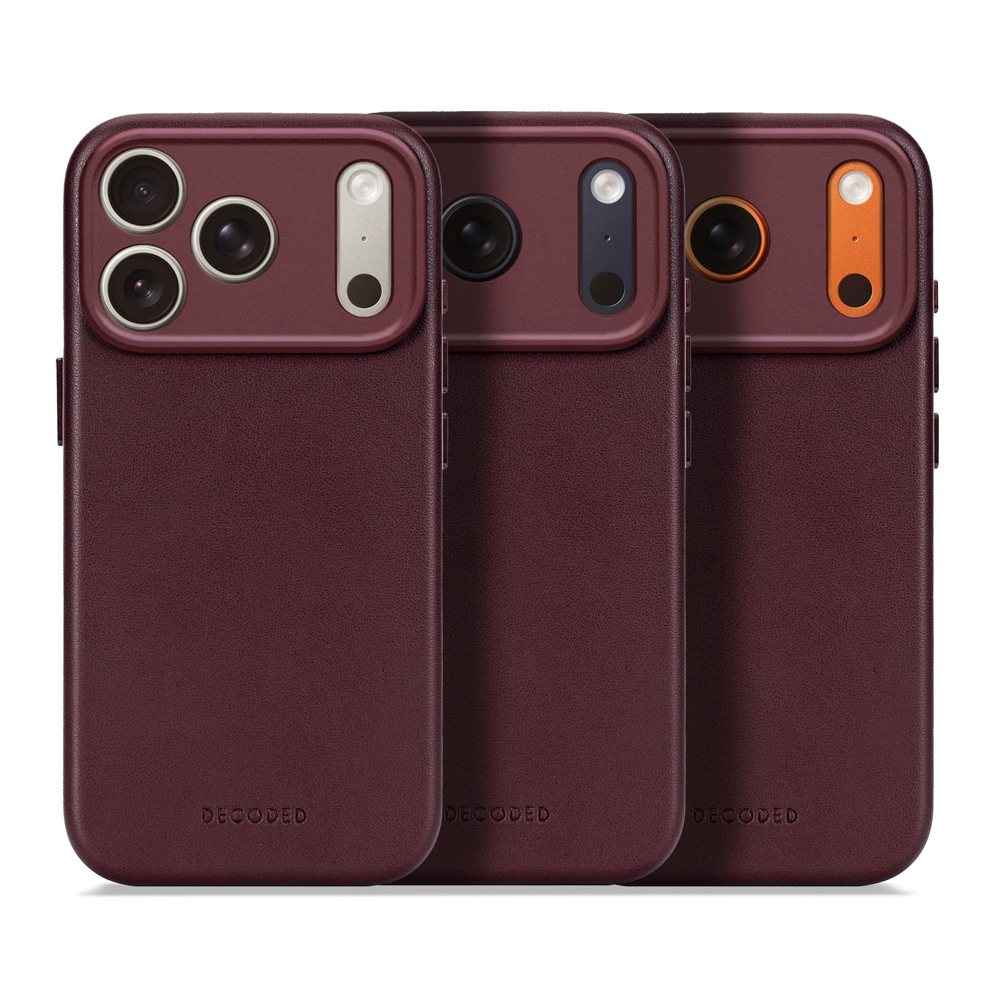 DECODED LEATHER BACKCOVER FOR IPHONE 17 PRO MAX - Burgundy