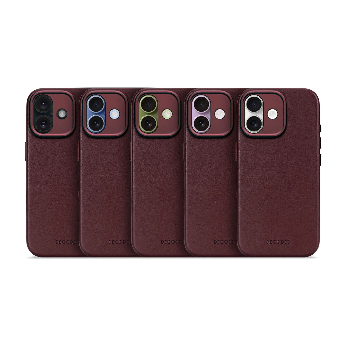DECODED LEATHER BACKCOVER FOR IPHONE 17 - Burgundy
