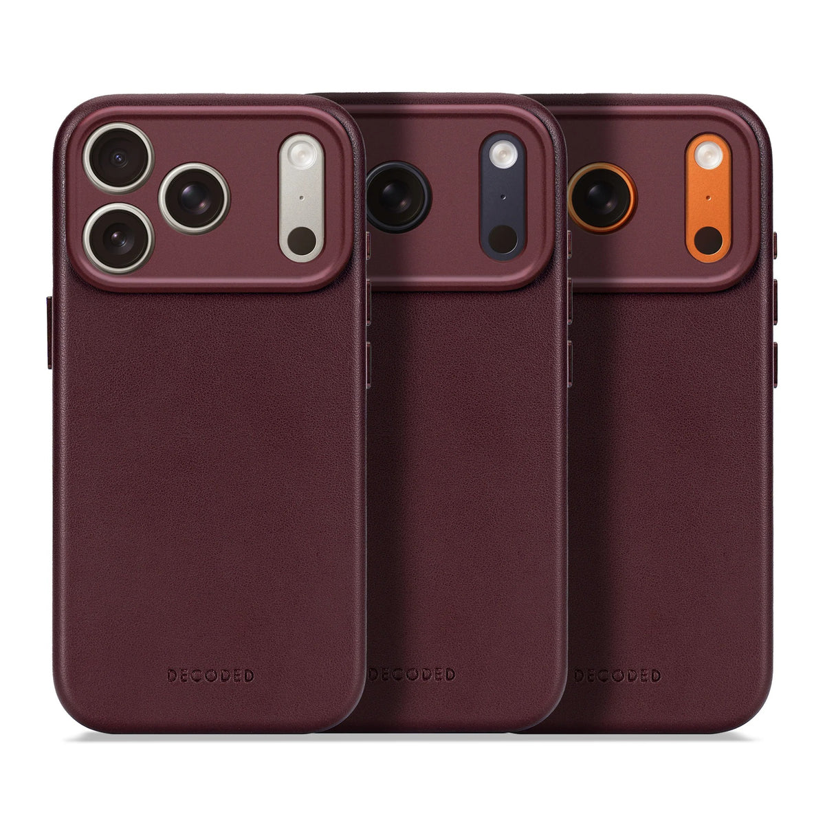 DECODED LEATHER BACKCOVER FOR IPHONE 17 PRO  - Burgundy