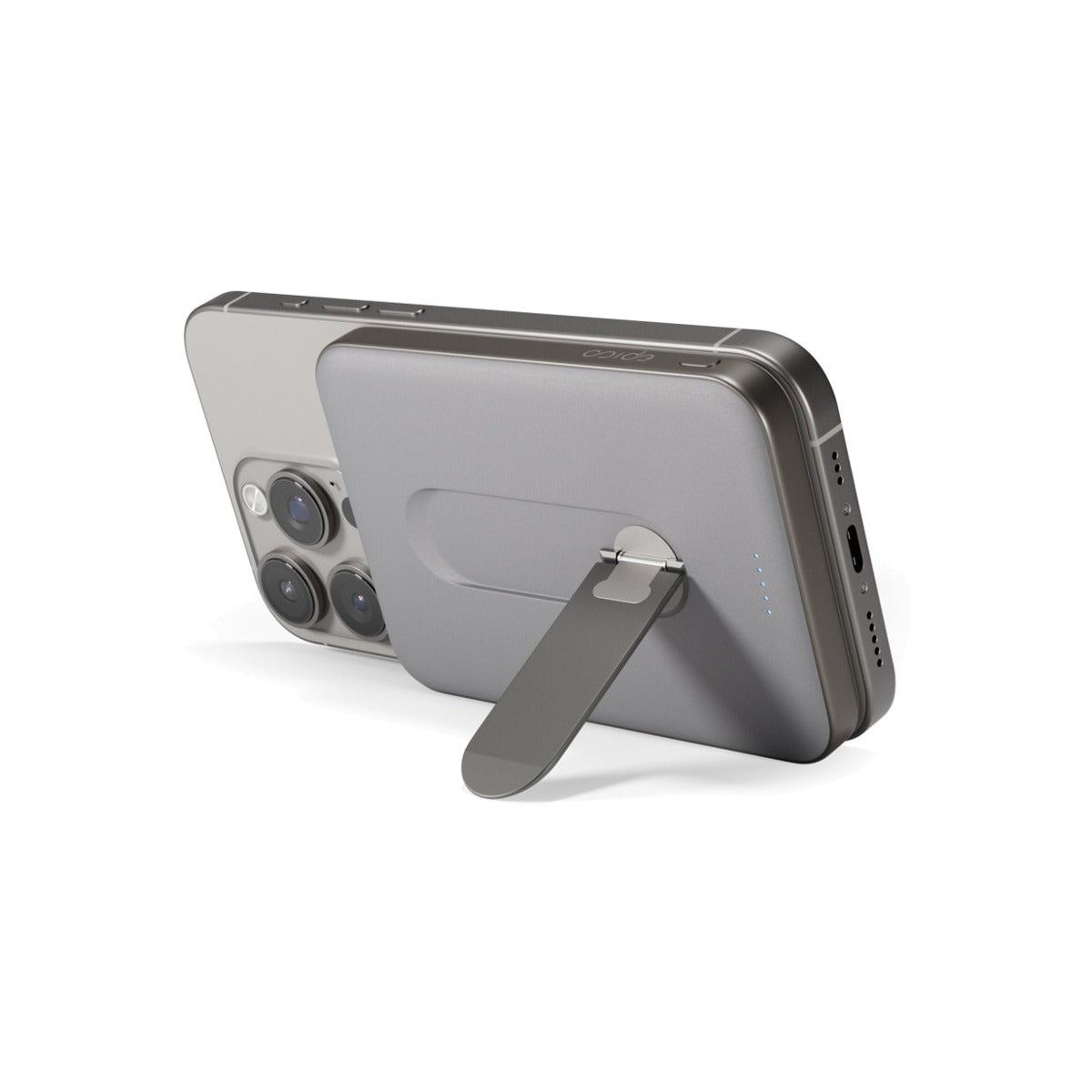 Epico UltraPack Qi2 Stand 5000mAh Alu Mag+ Wireless Power Bank EM52 - titanium