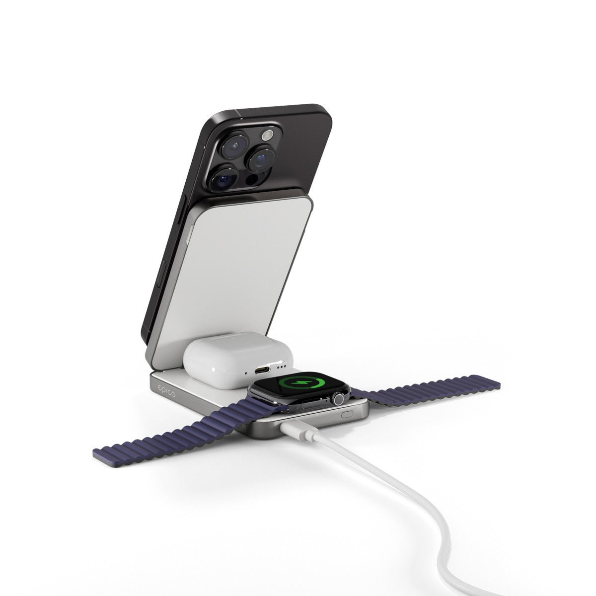 Зарядна батерия от Epico - UltraBase 4 в 1 - 8000mAh - EF50 - бяла - iSTYLE.bg