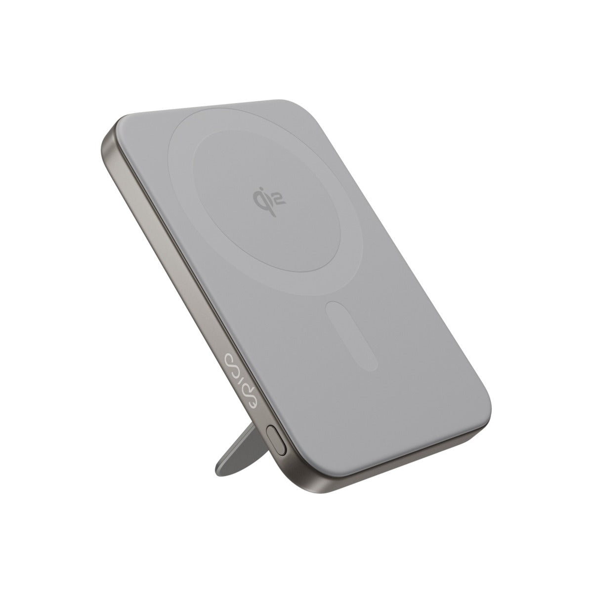 Epico UltraPack Qi2 Stand 5000mAh Alu Mag+ Wireless Power Bank EM52 - titanium