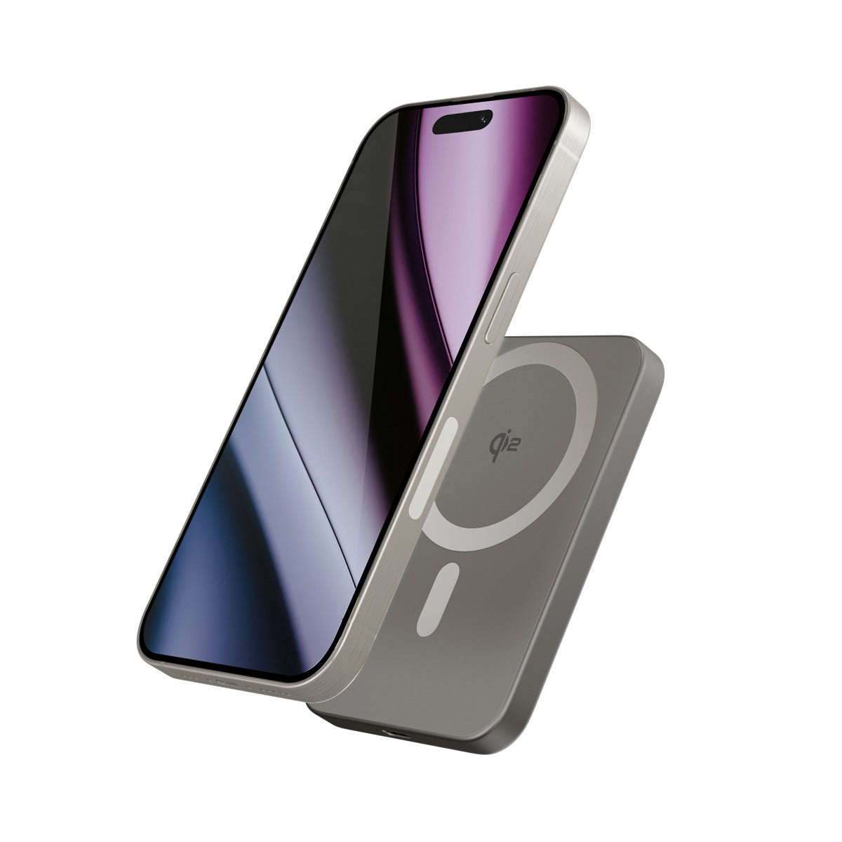 Epico UltraPack Qi2 Slim 5000mAh Alu Mag+ Wireless Power Bank EM51 - desert titanium