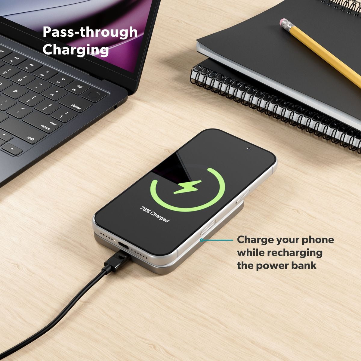 Epico UltraPack Qi2 Slim 5000mAh Alu Mag+ Wireless Power Bank EM51 - silver