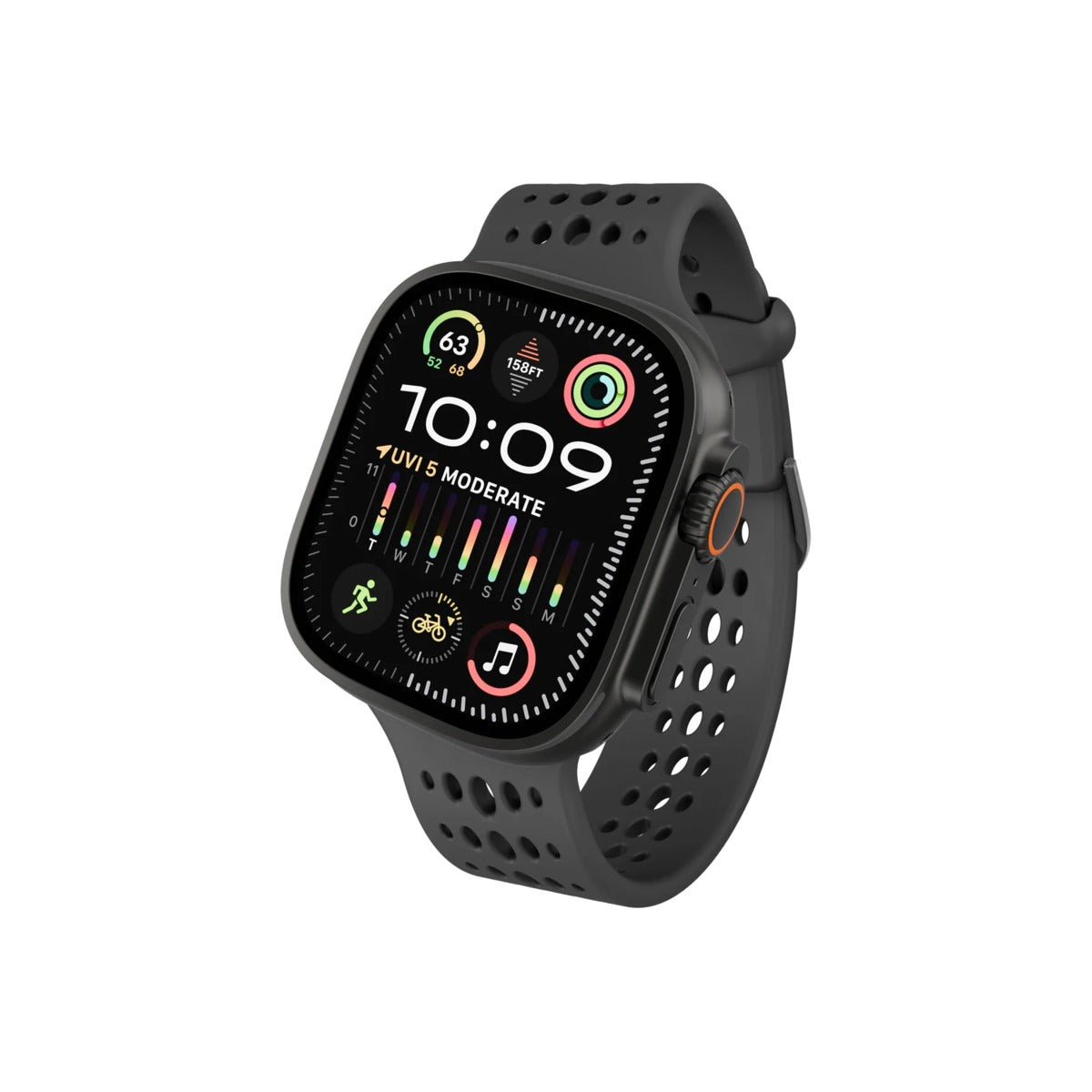 DECODED Silicone Ares O Band for AppleWatch 44/46/49 mm - Black