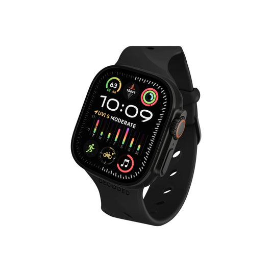 DECODED Silicone Ares Splice Band for AppleWatch 44/46/49 mm - Black