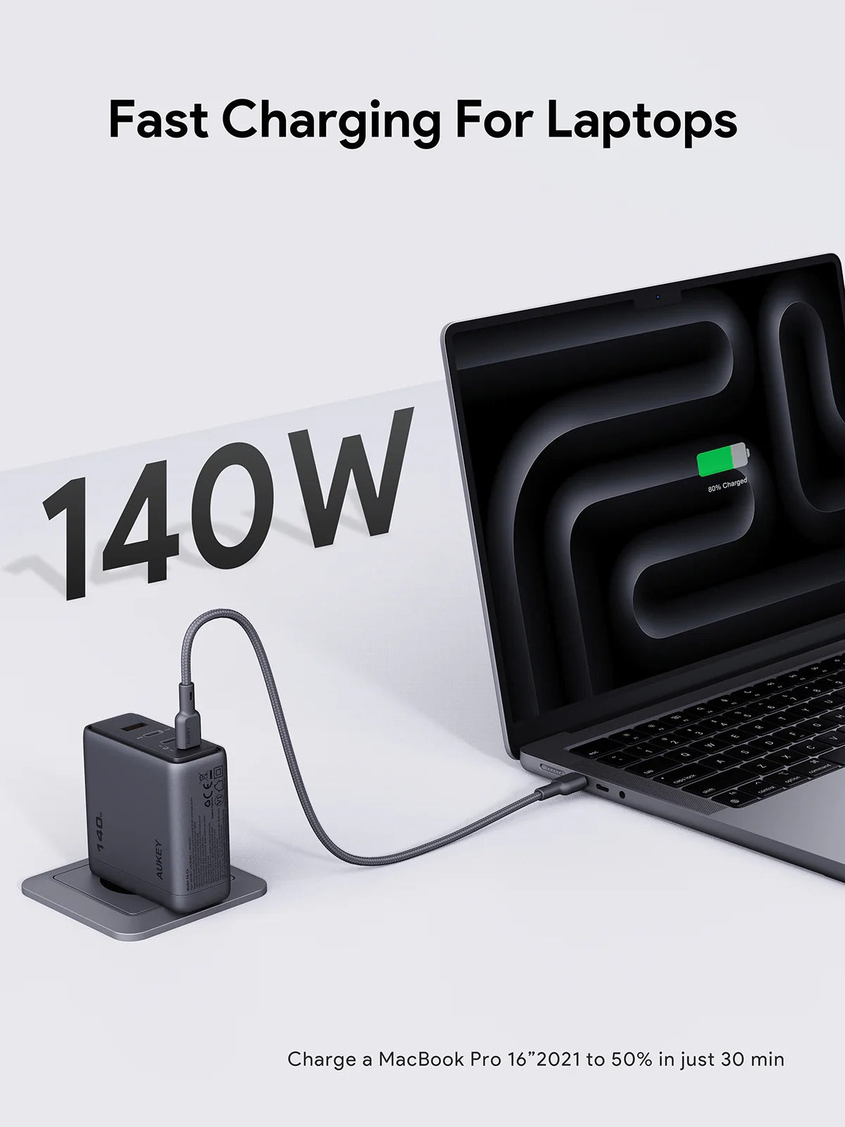 AUKEY Comet Mix 4 140W PD 4-Port GaN Wall Charger with PPS for Laptop & Mobile