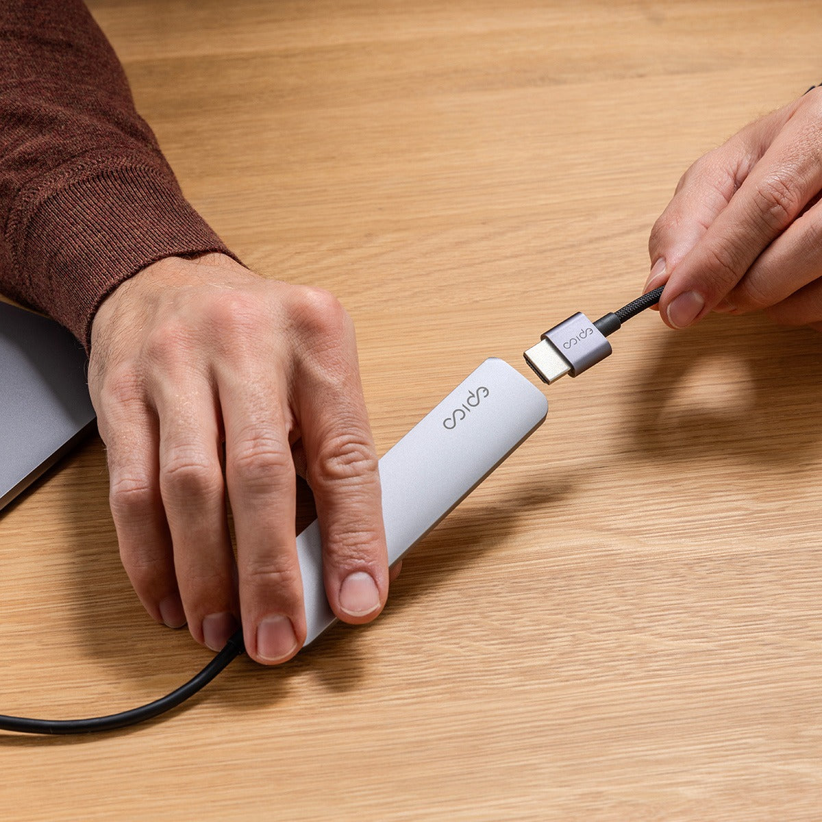 Epico 6in1 Aluminium Hub 8K with USB-C connector - Silver