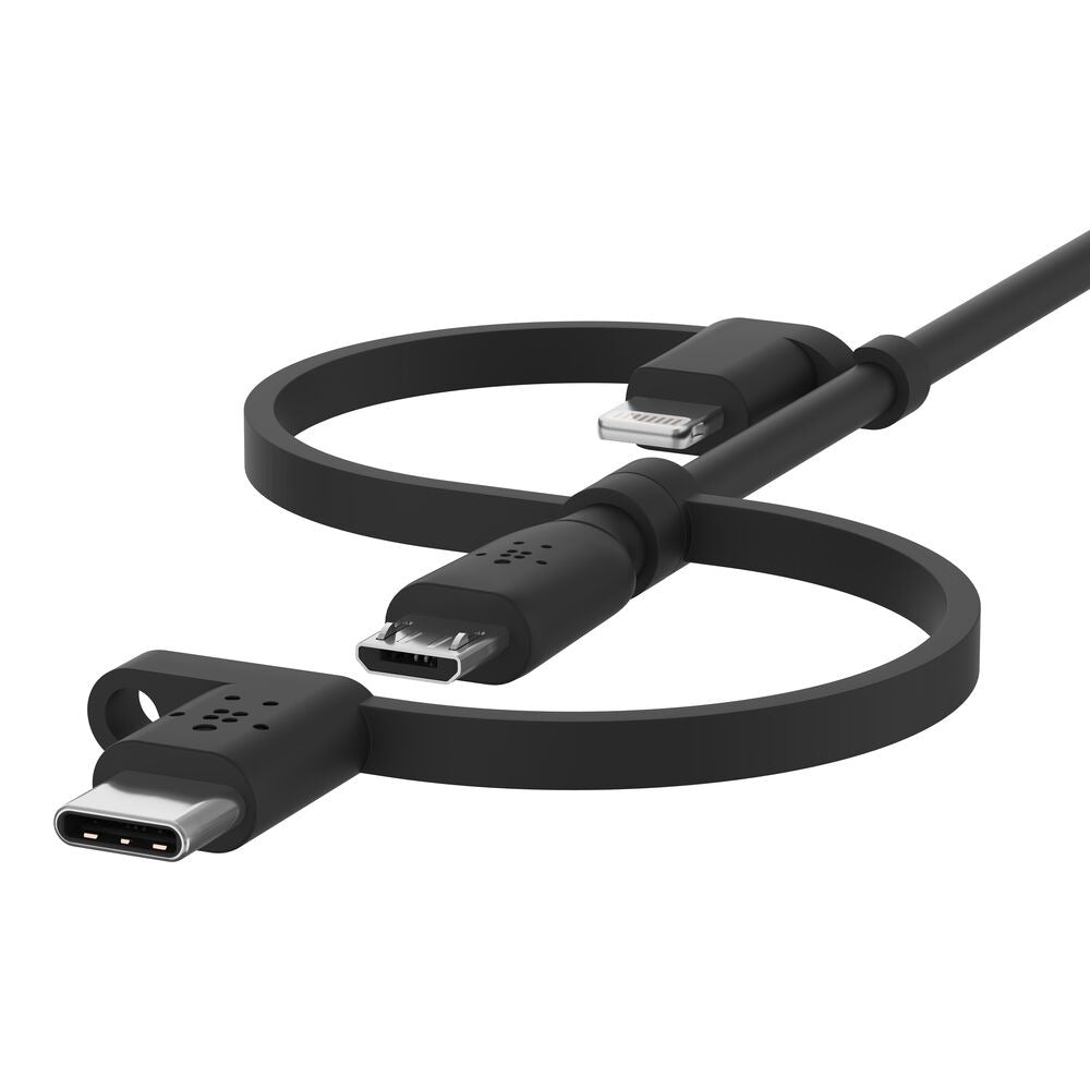 Belkin BOOST CHARGE Universal charging cable (Lightning/Micro-USB/USB-C to USB-A) Cable, PVC - 1M - Black