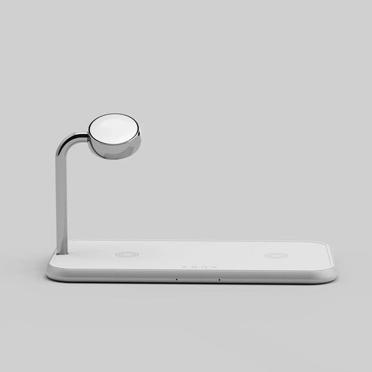 Zens Dual+Watch Aluminium Wireless Charger – White