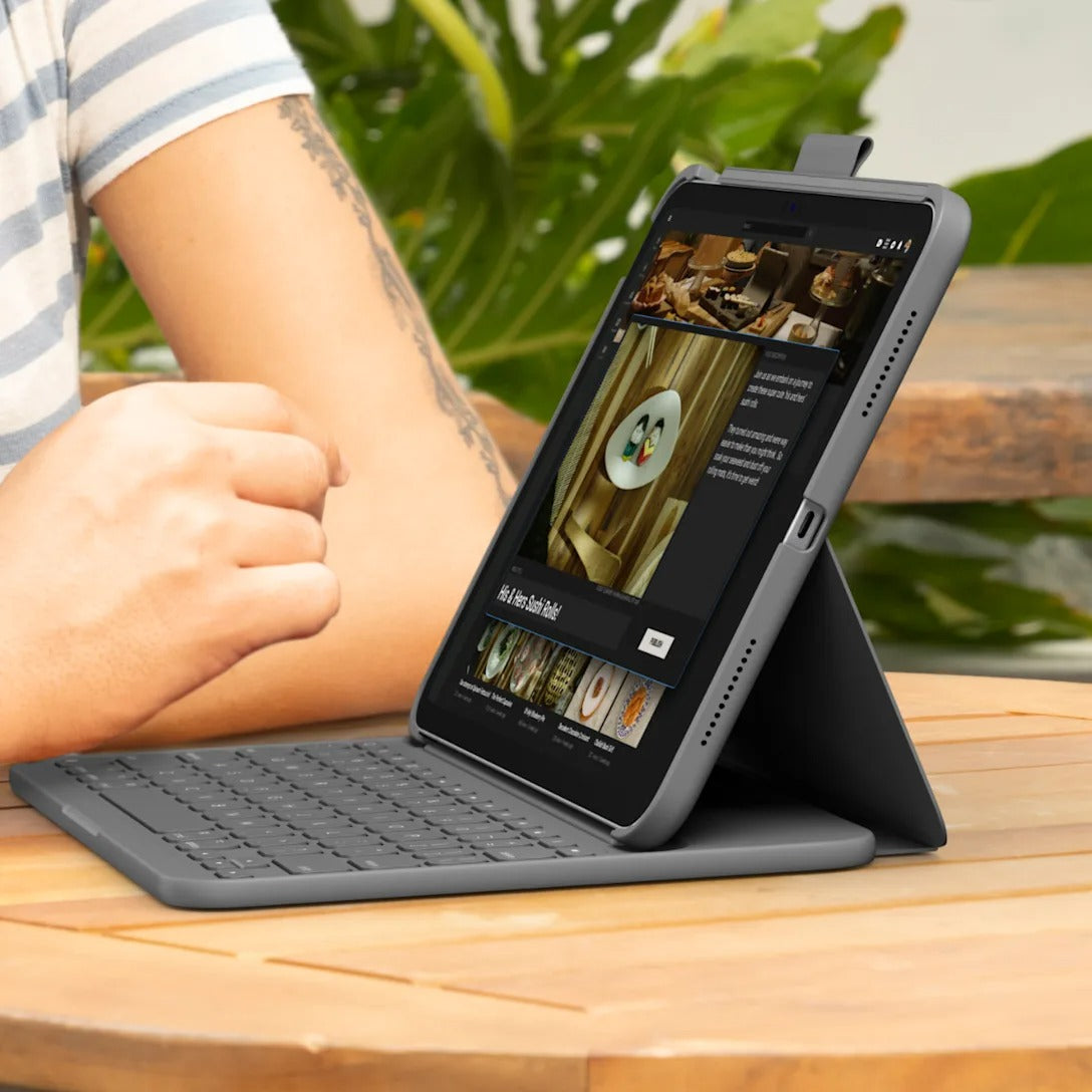 Logitech Slim Folio Keyboard Case for iPad (10th gen) - Grey - US