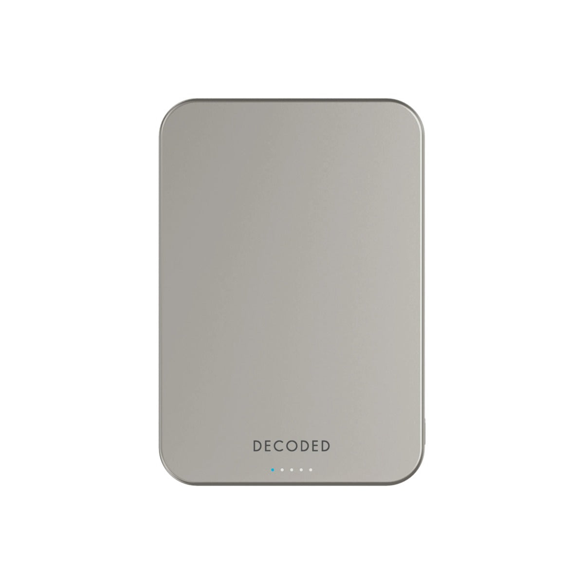 DECODED Ultra Slim Qi2 Powerbank 5000MaH Titanium Silver