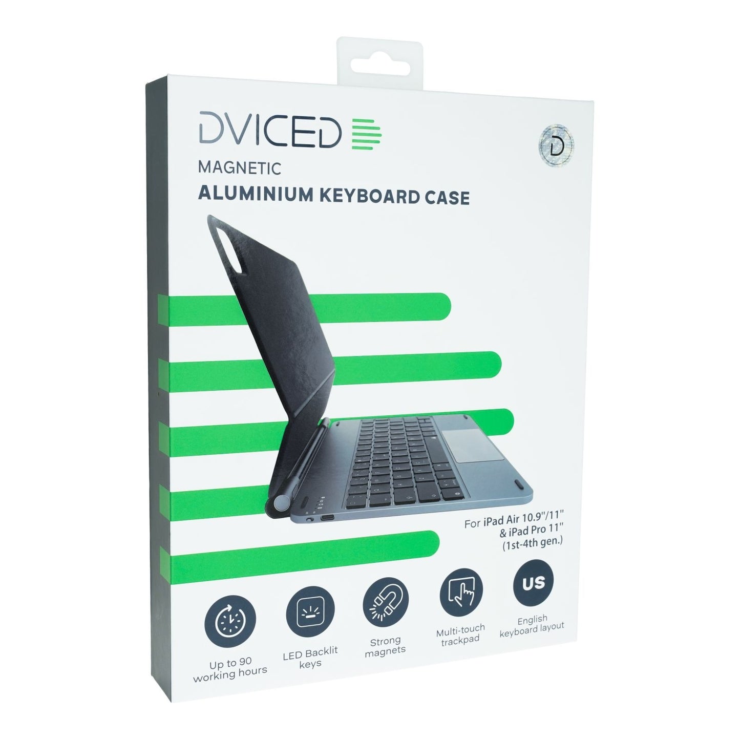 Клавиатура и кейс от Dviced за iPad Air/Pro 11-inch - US - dark grey