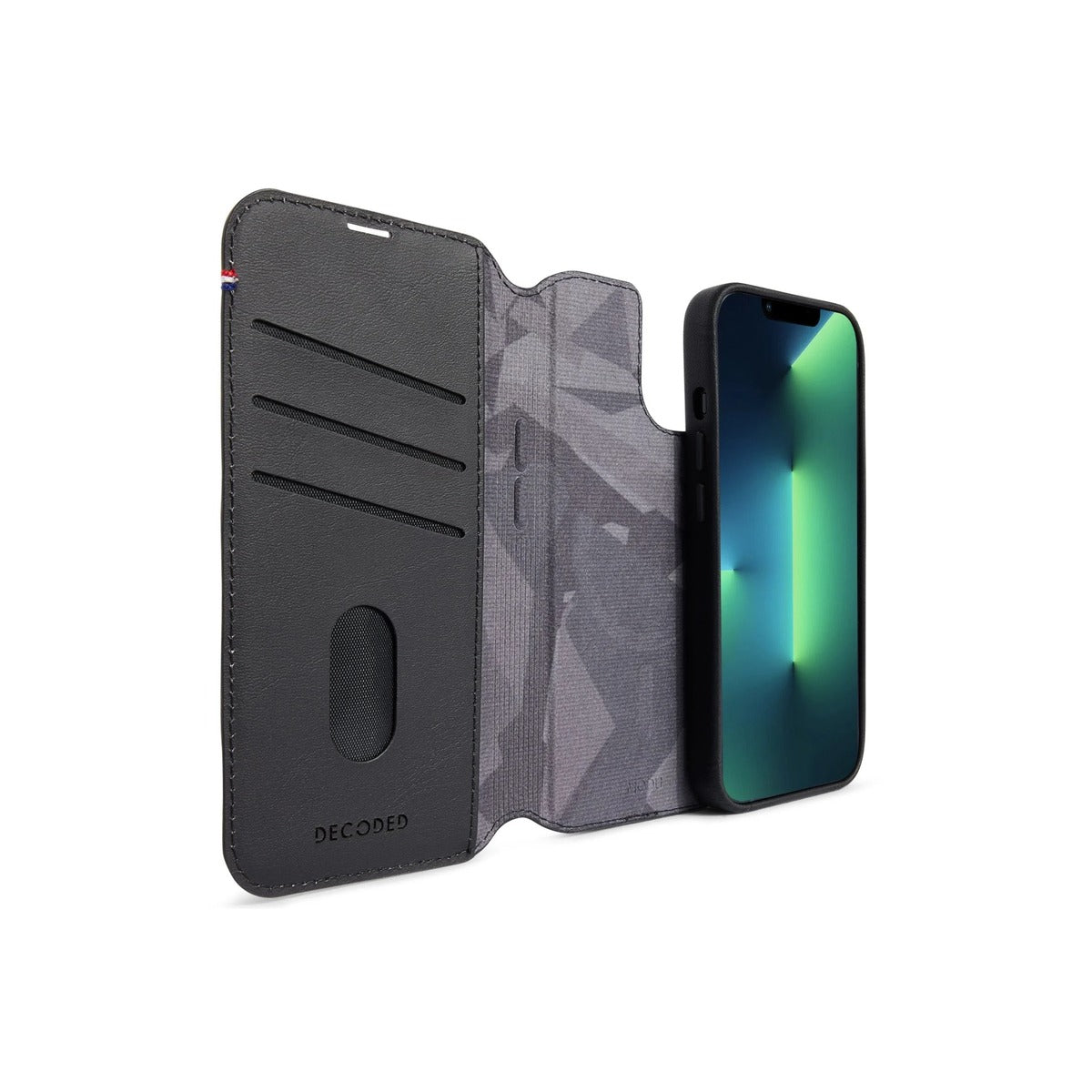 Decoded Leather Detachable Wallet Black Case for iPhone 14