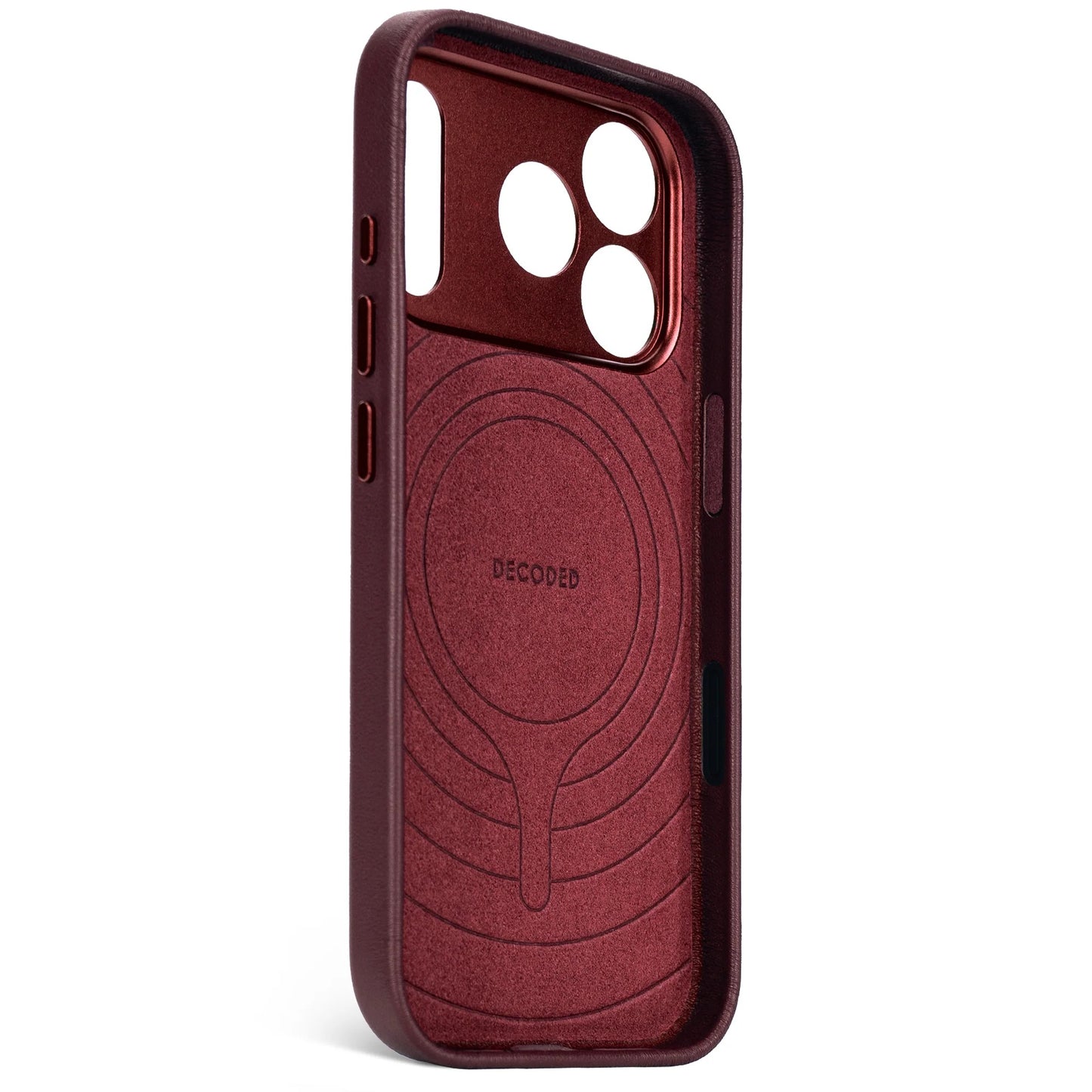 DECODED LEATHER BACKCOVER FOR IPHONE 17 PRO MAX - Burgundy