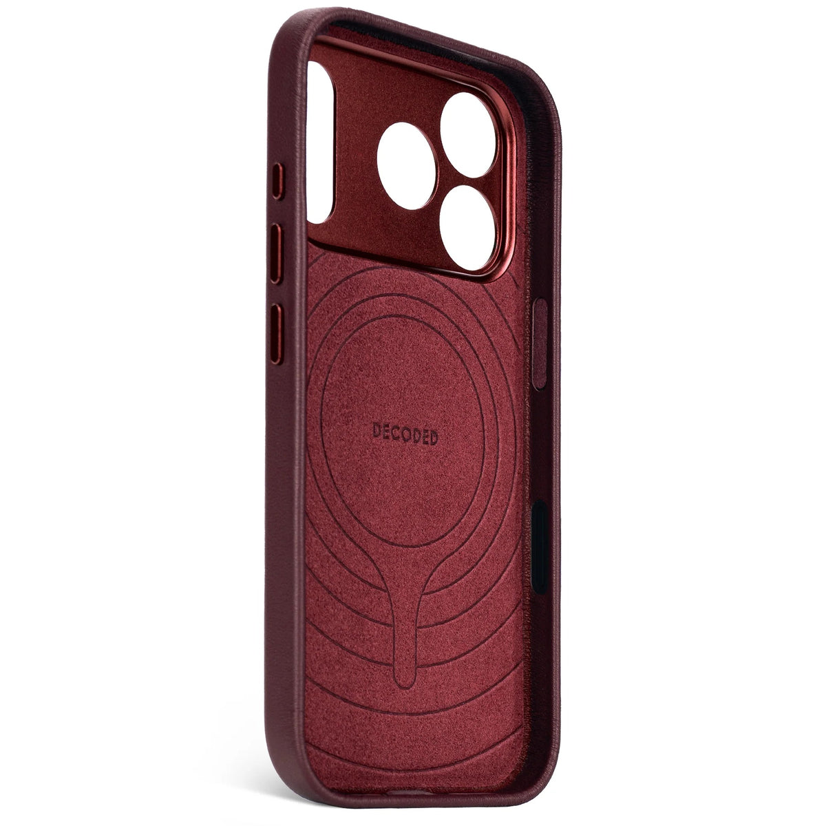 DECODED LEATHER BACKCOVER FOR IPHONE 17 PRO  - Burgundy