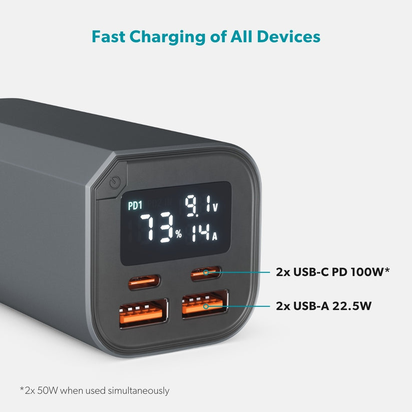 Epico Aluminium PD 100W Power Bank 20000mAh Battery Capacity - space grey - iSTYLE.bg