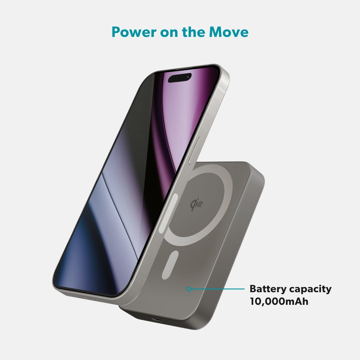 Epico UltraPack Qi2 10000mAh Alu Mag+ Wireless Power Bank EM71 - titanium