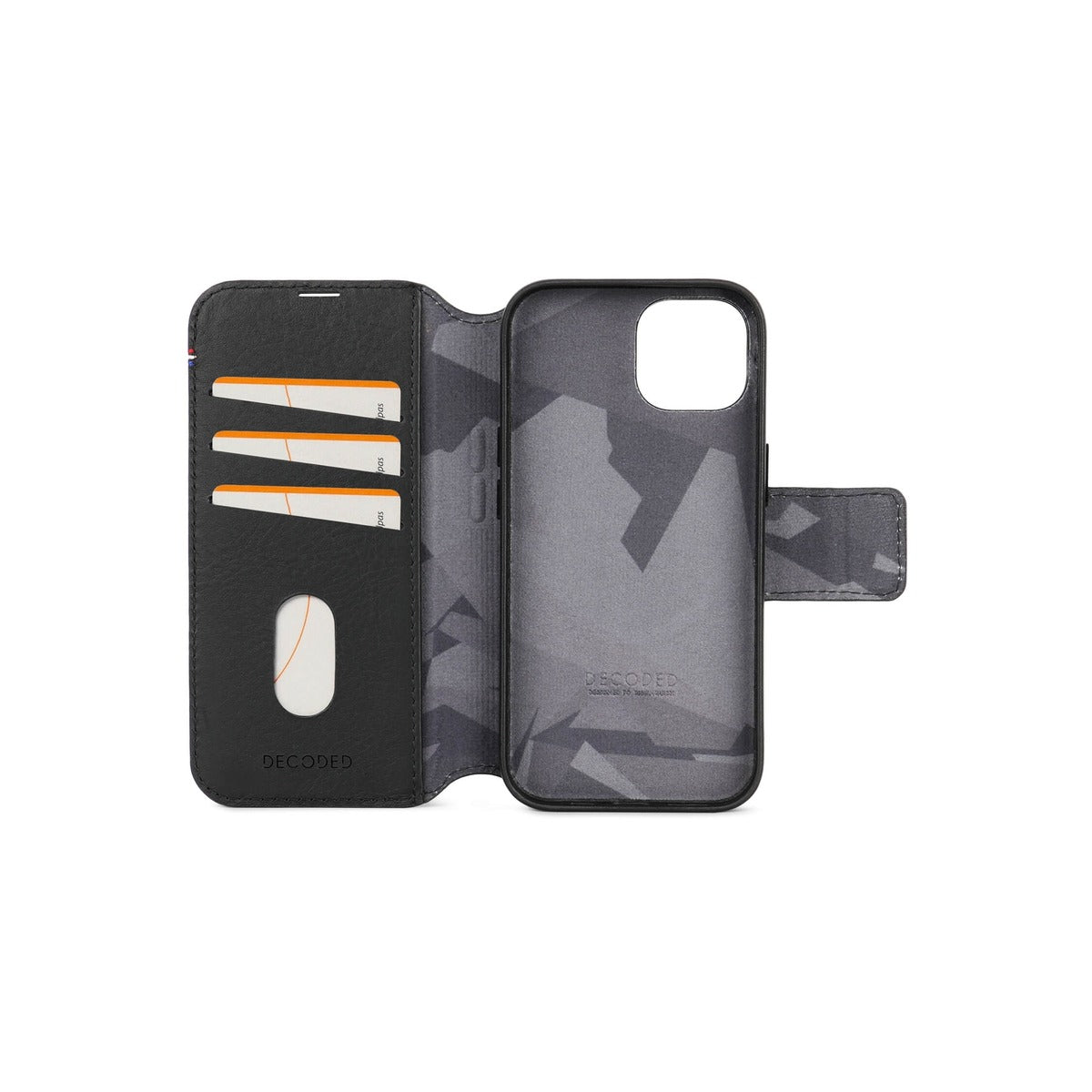 Decoded Leather Detachable Wallet, black - iPhone 15 Plus
