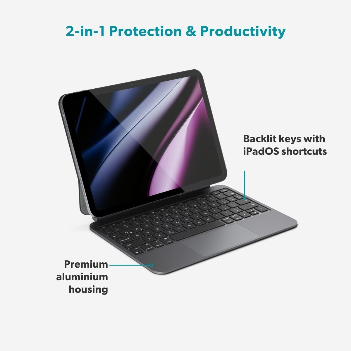 Epico Клавиатура за iPad от Epico - UltraBoard Slim Aluminium - EK40 - US - space black - iSTYLE.bg