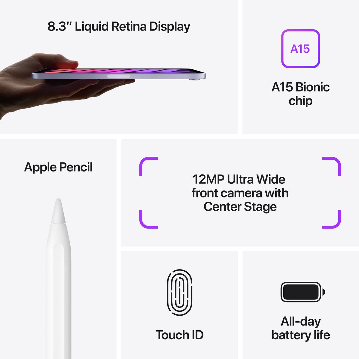 Демонстрационен iPad mini 6 Wi-Fi 64GB - Purple - iSTYLE BG