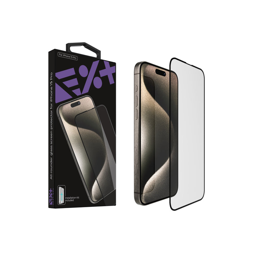 NEXT ONE All-rounder glass screen protector for iPhone 15 Pro - iSTYLE BG