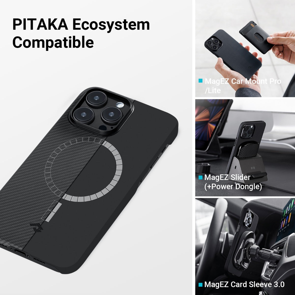 Черен кейс от Pitaka модел MagEZ 3 3 600D за iPhone 14 Pro Max - iSTYLE BG