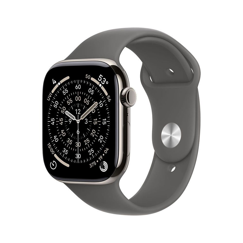 Apple Watch Series 11 GPS + Cellular 42mm Natural Titanium Case with Stone Grey Sport Band - S/M - iSTYLE BG