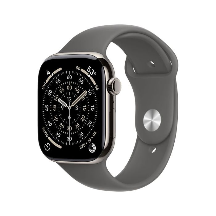 Apple Watch Series 11 GPS + Cellular 42mm Natural Titanium Case with Stone Grey Sport Band - M/L - iSTYLE BG