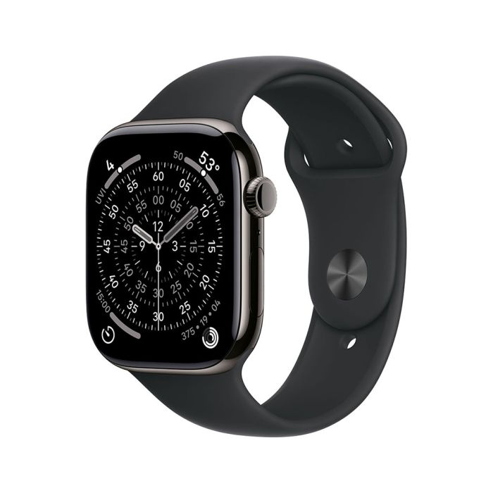 Apple Watch Series 11 GPS + Cellular 42mm Slate Titanium Case with Black Sport Band - M/L - iSTYLE BG