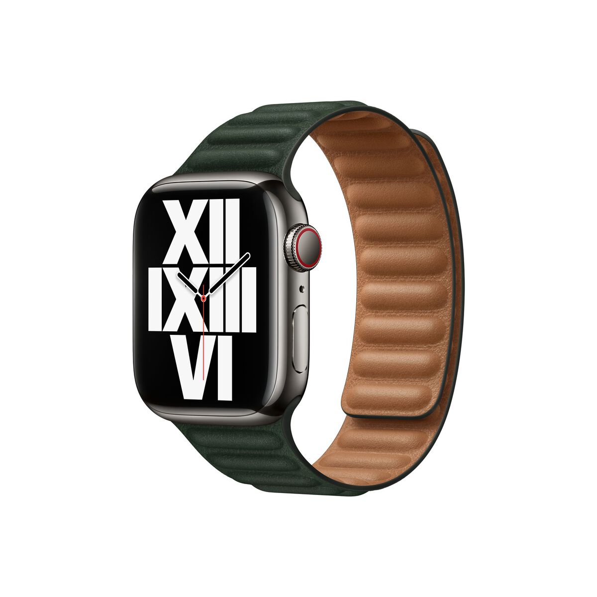 Каишка от Apple - 41 мм Sequoia Green Leather Link - M/L - iSTYLE BG