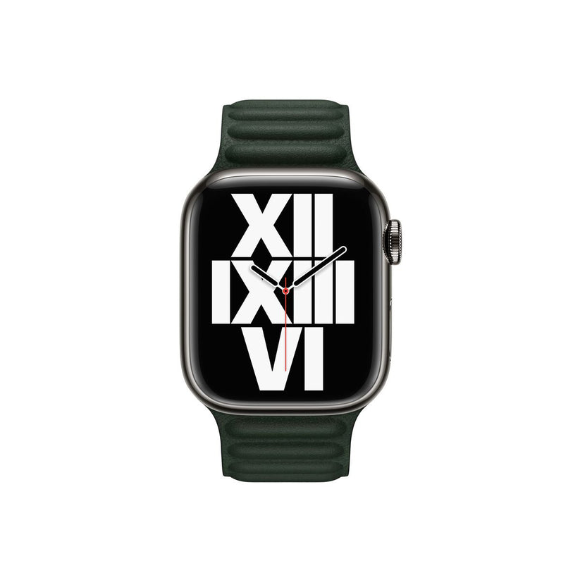 Каишка от Apple - 41 мм Sequoia Green Leather Link - M/L - iSTYLE BG