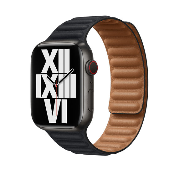 Каишка за Apple Watch от Apple - 45mm Midnight Leather Link - S/M - iSTYLE BG