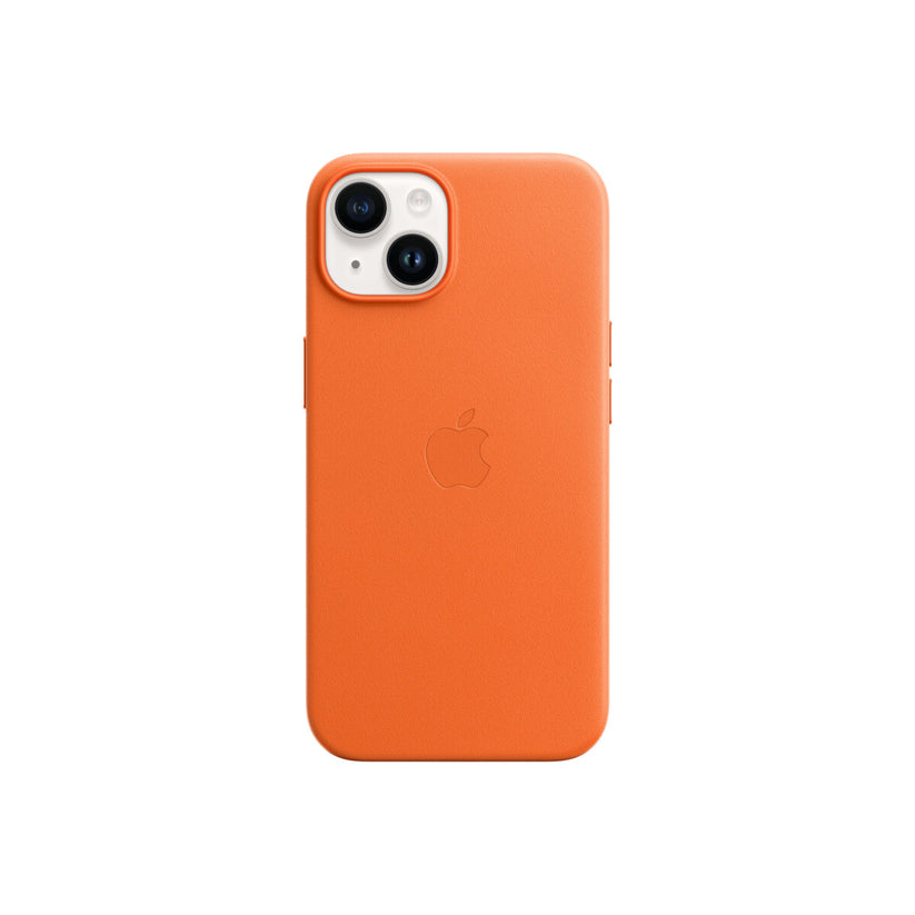 iPhone 14 Leather Case with MagSafe - Orange - iSTYLE BG