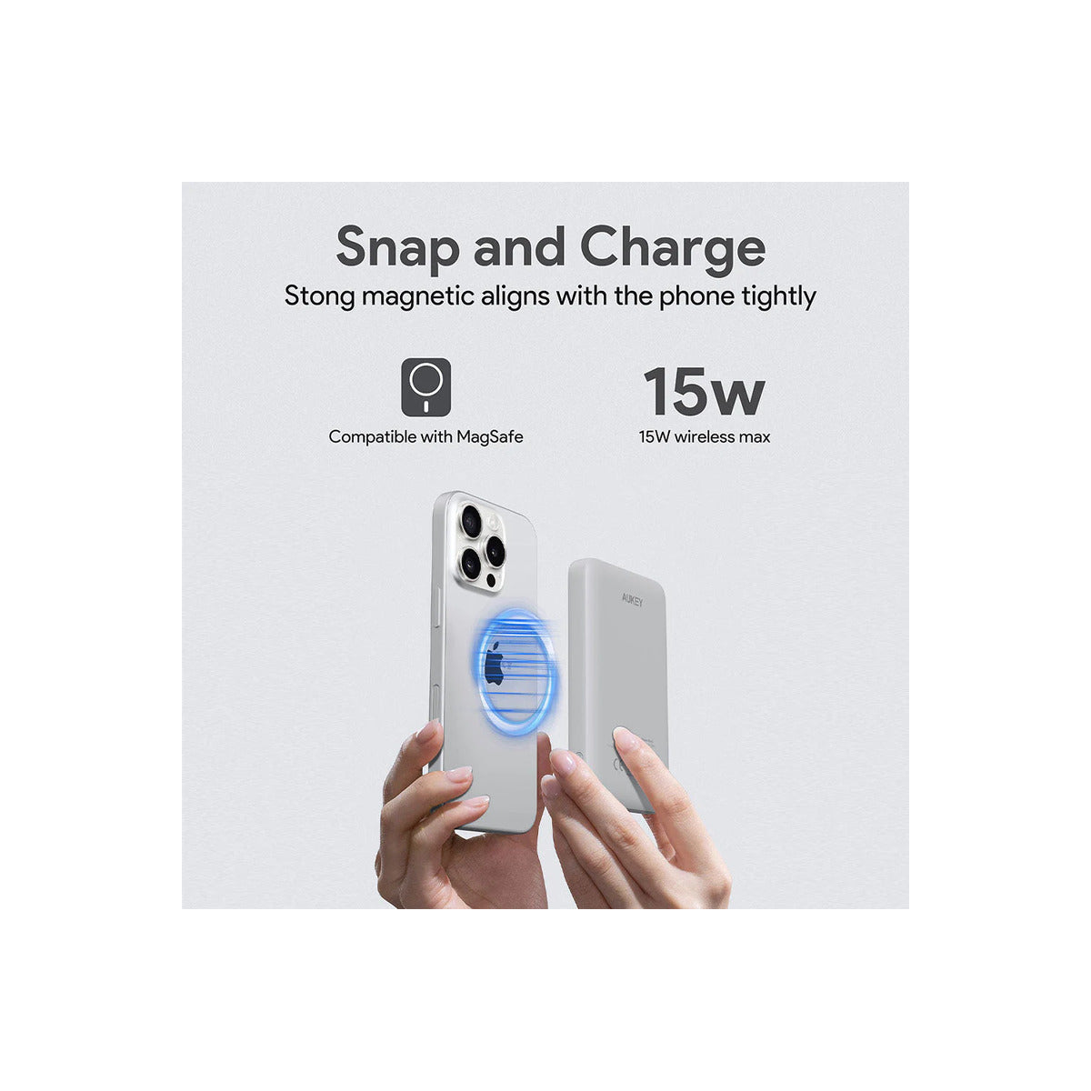 AUKEY PB-MS03 5000mAh 20W 1C with C-C30CM data cable Storm Gray