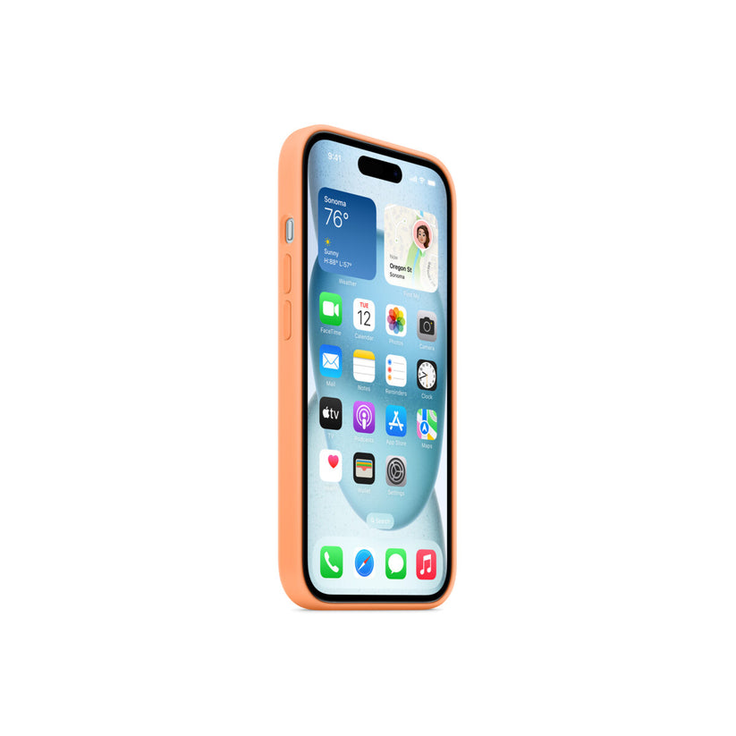 iPhone 15 Silicone Case with MagSafe - Orange Sorbet - iSTYLE BG