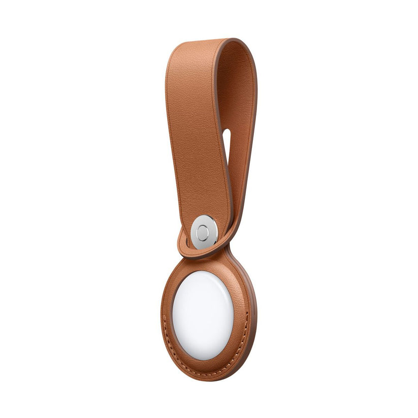 AirTag Leather Loop - Saddle Brown - iSTYLE BG