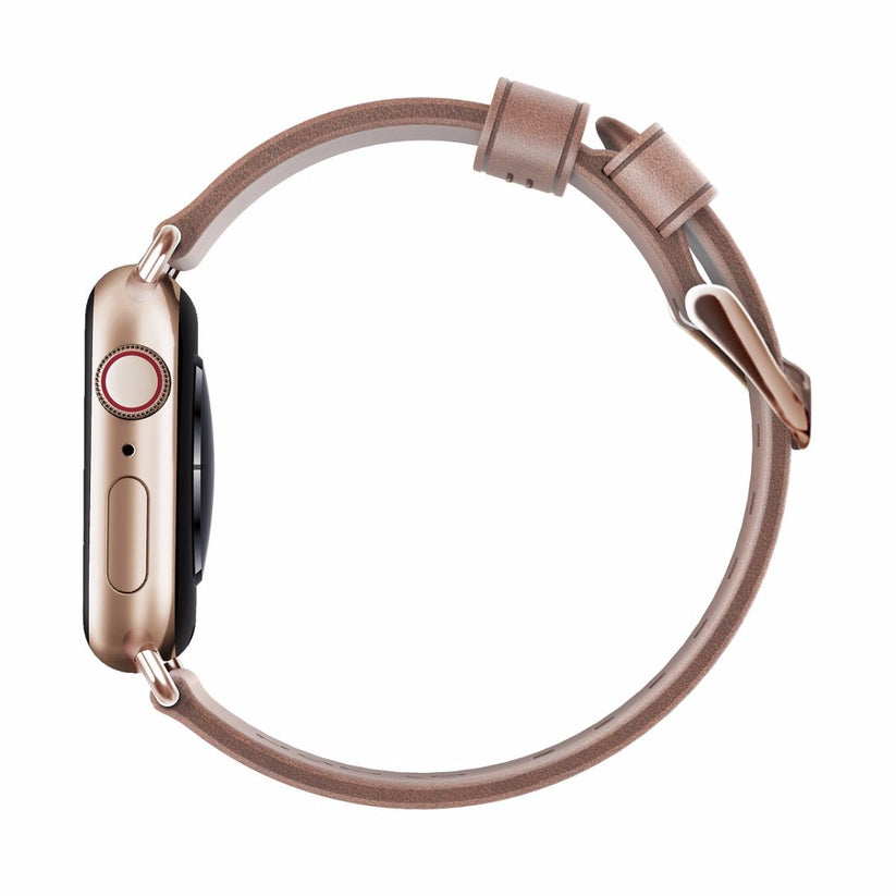 Каишка за Apple Watch от Nomad - 40/38 mm кожена бежова със златиста закопчалка - iSTYLE BG