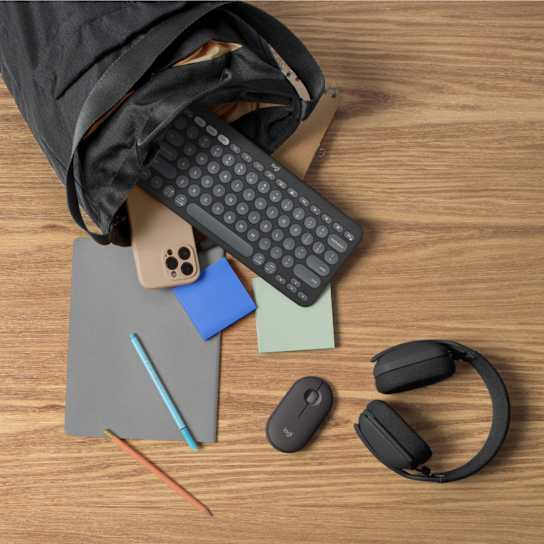 Компактна и лека мишка Logitech Pebble Mouse 2 M350s Tonal Graphite