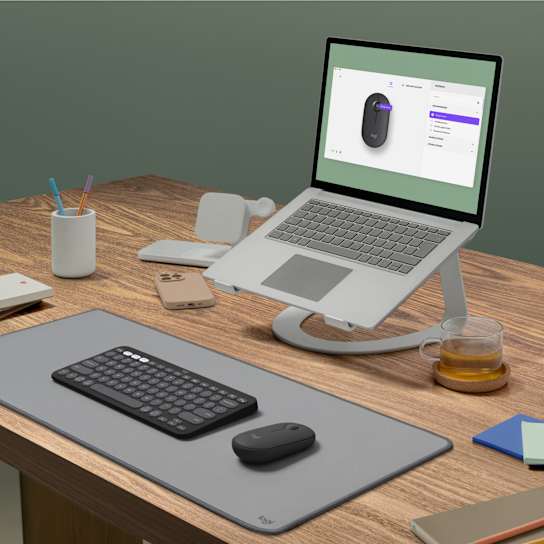 Logitech Pebble Mouse 2 M350s Tonal Graphite с програмируем среден бутон