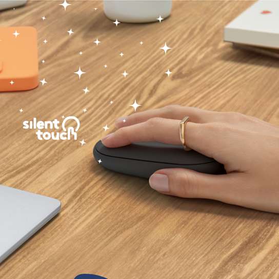 Logitech Pebble Mouse 2 M350s Tonal Graphite със Silent Touch технология