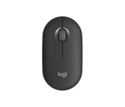 Мишка Logitech Pebble Mouse 2 M350s в цвят Tonal Graphite, изглед отгоре под ъгъл