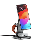 Satechi 3-in-1 Foldable Qi2 Wireless Charging Stand - Space Gray